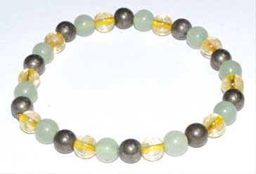 6mm Aventurine, Green, Citrine & Pyrite bracelet