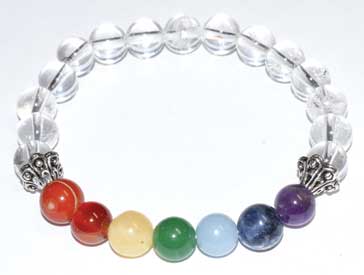 8mm Quartz & 7 Chakra bracelet