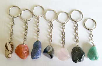 Various Tumbled Stones keychain