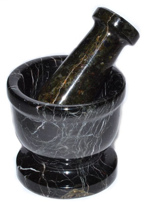 2 1/2" Black mortar and pestle set