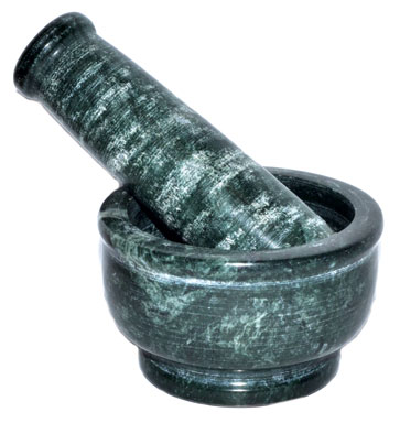 4" Green Marble mortar and pestle set