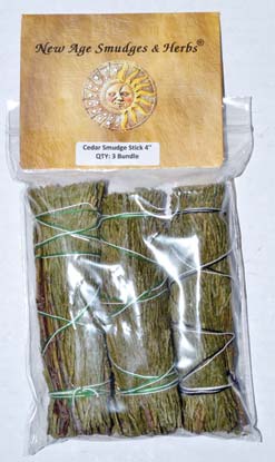 Cedar smudge 3-pk 4"