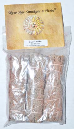 Mountain Sage Dragon's Blood Sage smudge stick 3-pack 4"