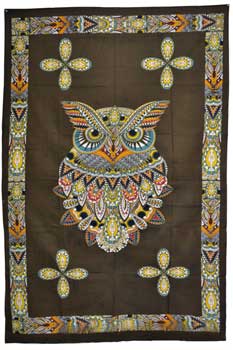 54" x 86" Owl tapestry