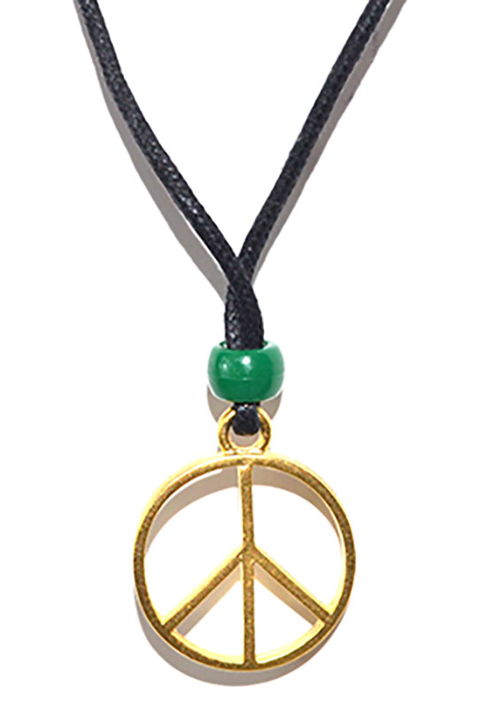1' peace sign, gold amulet
