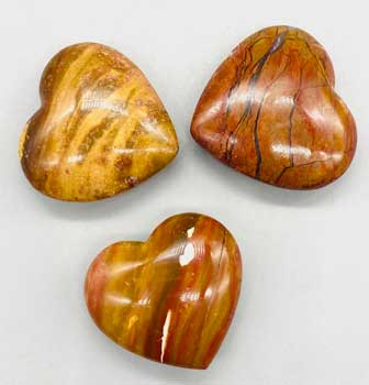 2" Petrified Wood, Red heart