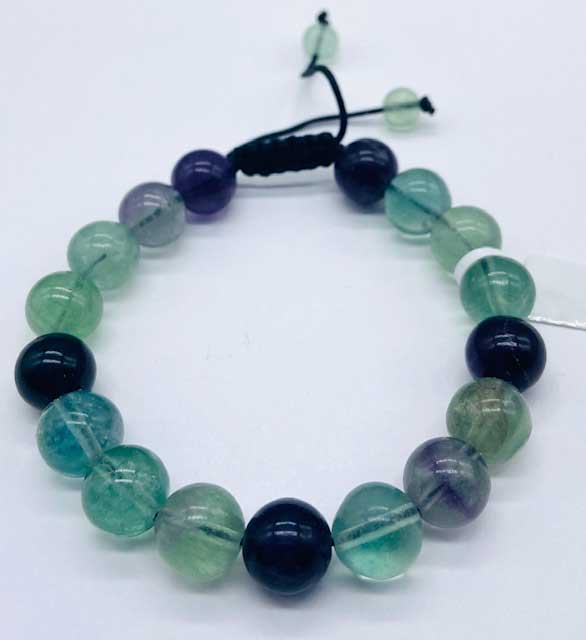 10mm Fluorite, Rainbow bracelet