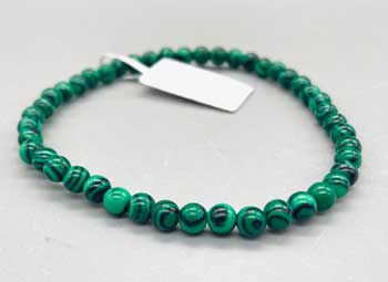 4mm Malachite (synt) bracelet