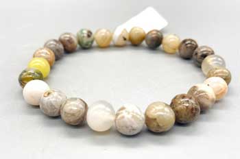 8mm Agate, Bamboo Leaf bracelet