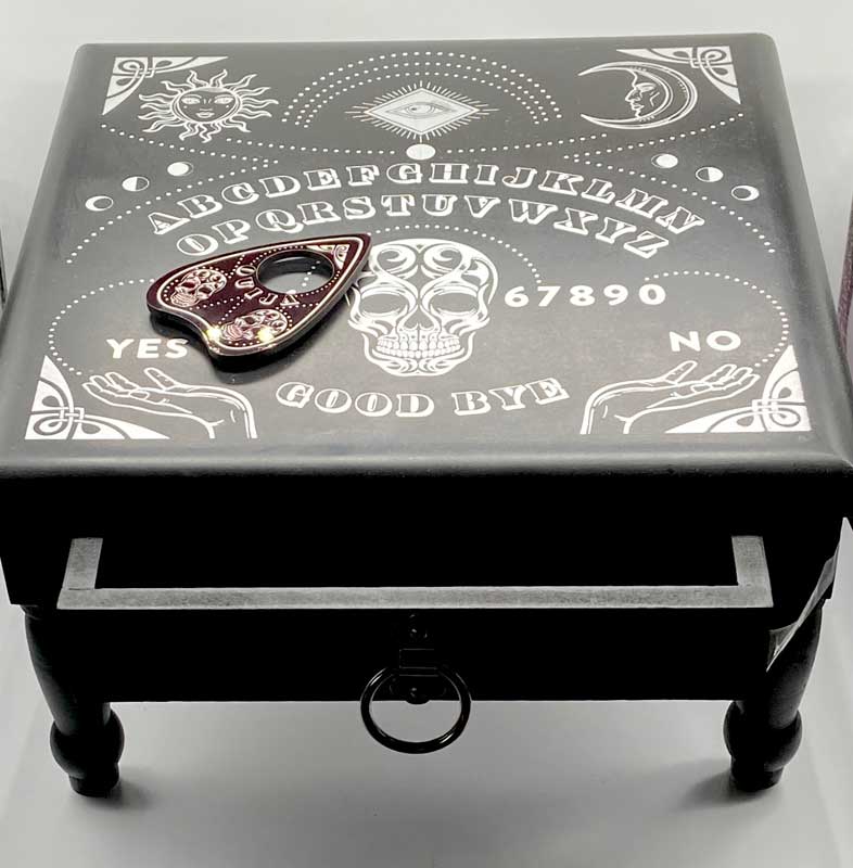 11 1/2x 11 1/2" black Ouija altar table